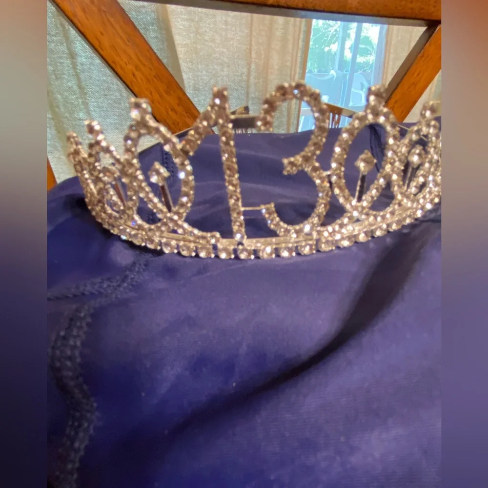 13th birthday Tiara.  Silver Crystal tiara with shiny rhinestones.